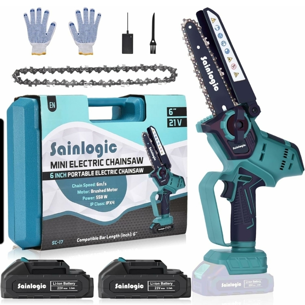 Mini Chainsaw Cordless 2 Batteries